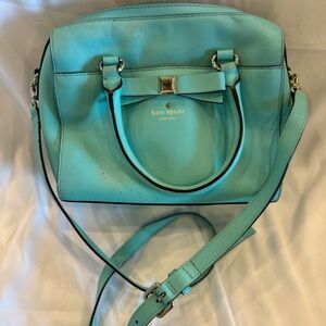 Kate Spade Aqua Satchel with Bow Accent